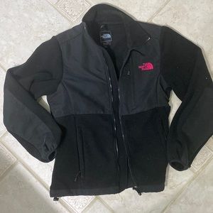 The North Face. Jacket. black with hot pink logo. Size women’s medium.